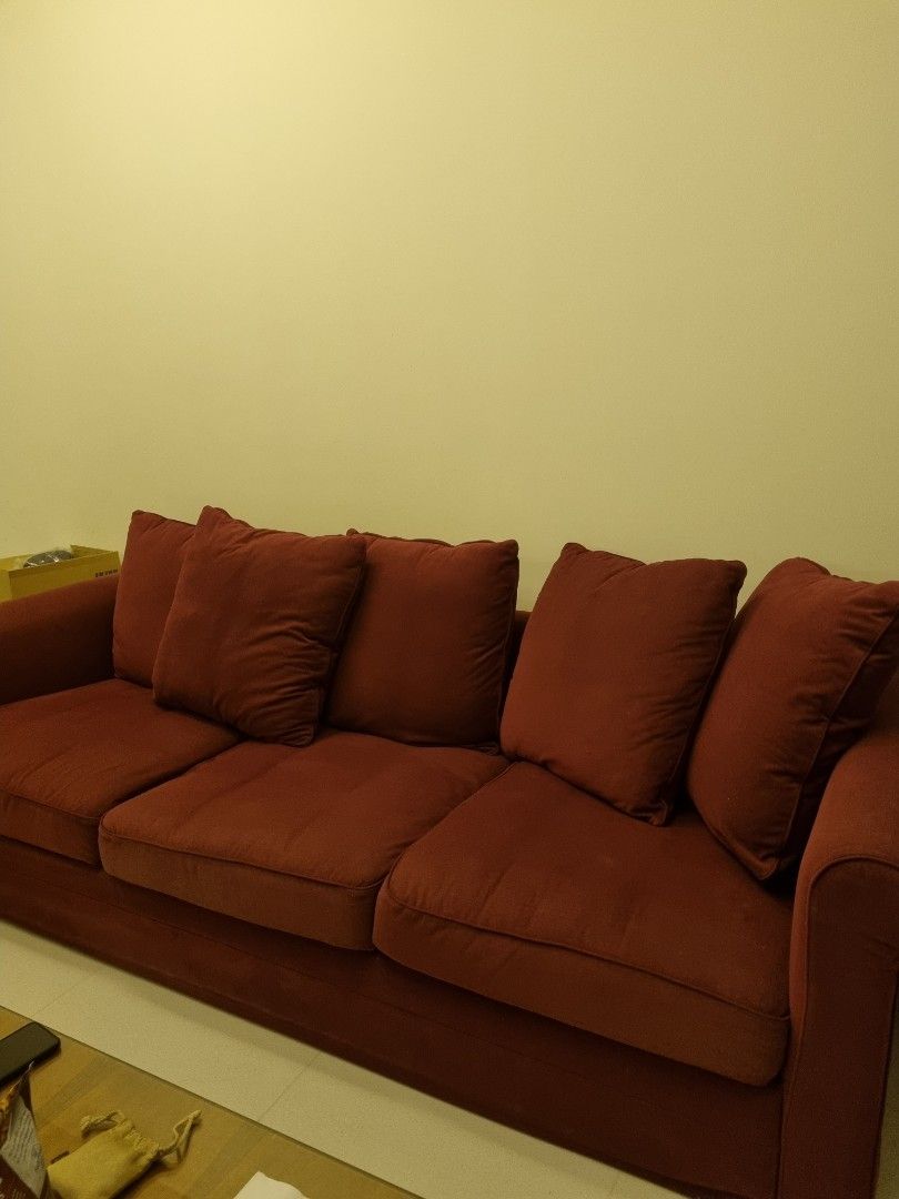 Preloved 3Seater Fabric Sofa, Furniture & Home Living, Furniture