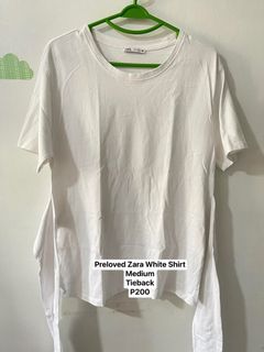 Preloved zara white shirt