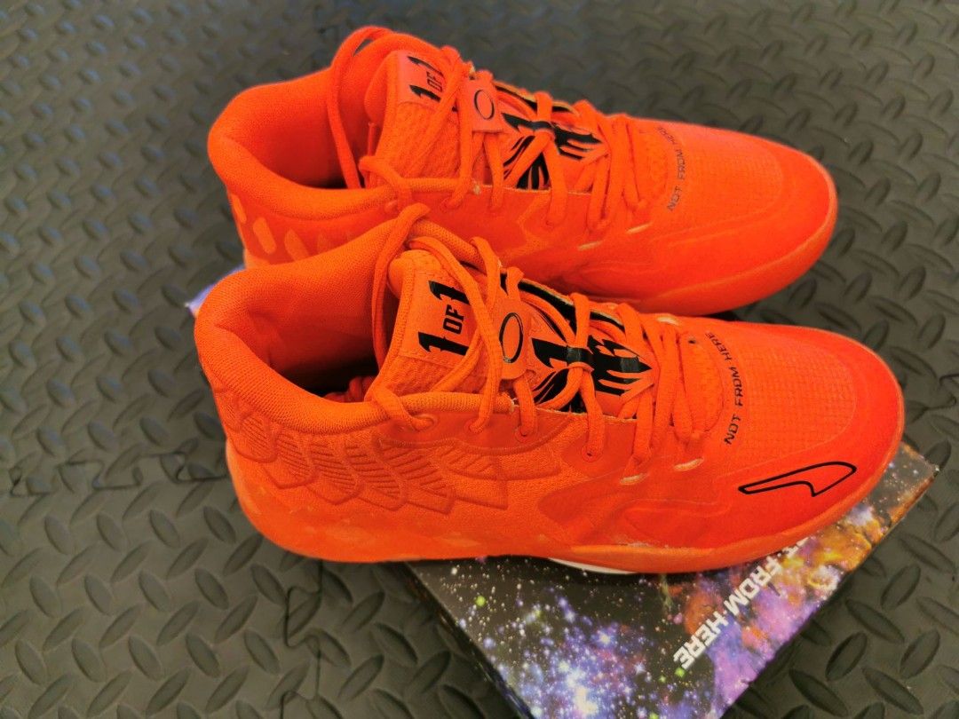Puma MB1 (Lamelo) Red Blast - Fiery Red (Category: Sneakers) located in Quezon City. Submitted by ketch10 (Listing ID 1226956343, Image 1). Description: *Rare Colorway *Lightly used and only in hardwood/wooden court *well maintained. clean outsoles every after use to lessen dust accumulation *very good performer, solid grip on floor and comfortable with responsive cushion *with original box RFS: wrong size (too big) since ordered this online.