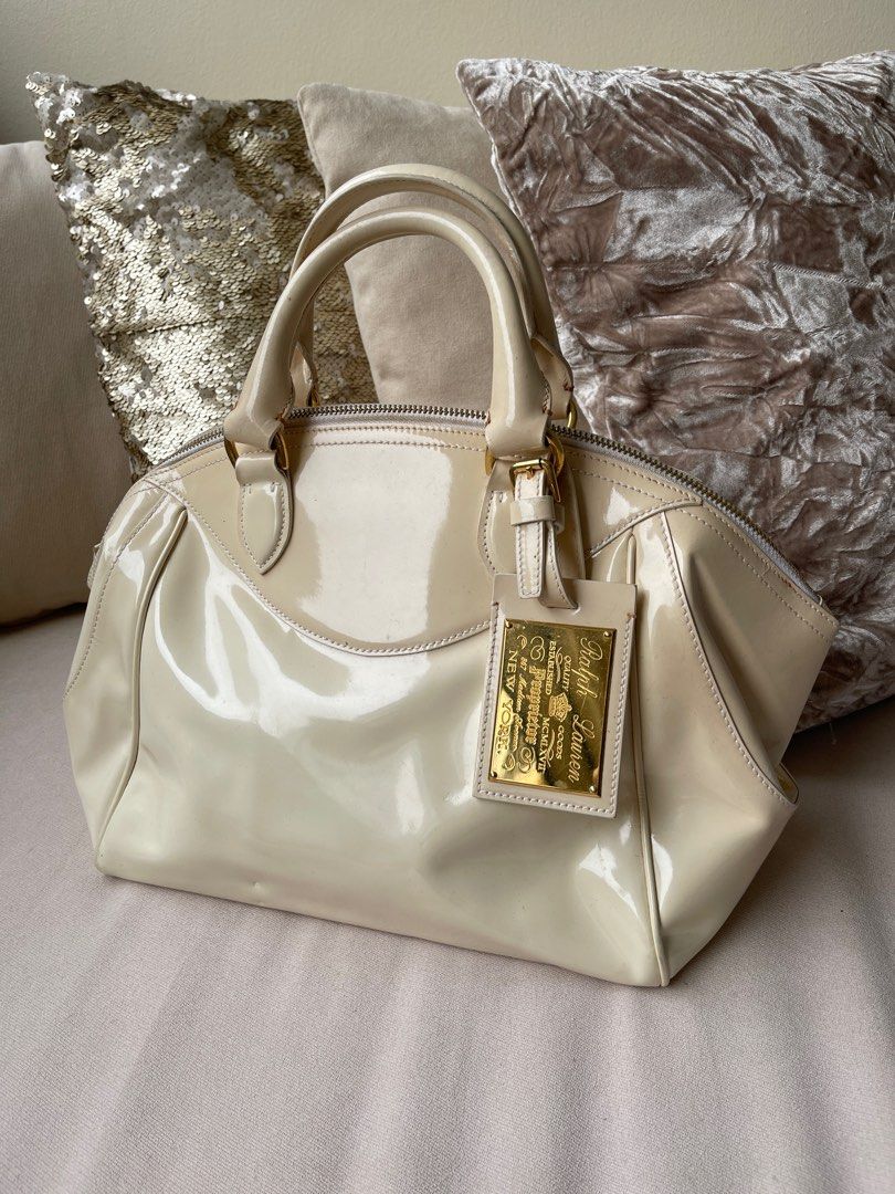 Ralph Lauren white patent leather bag