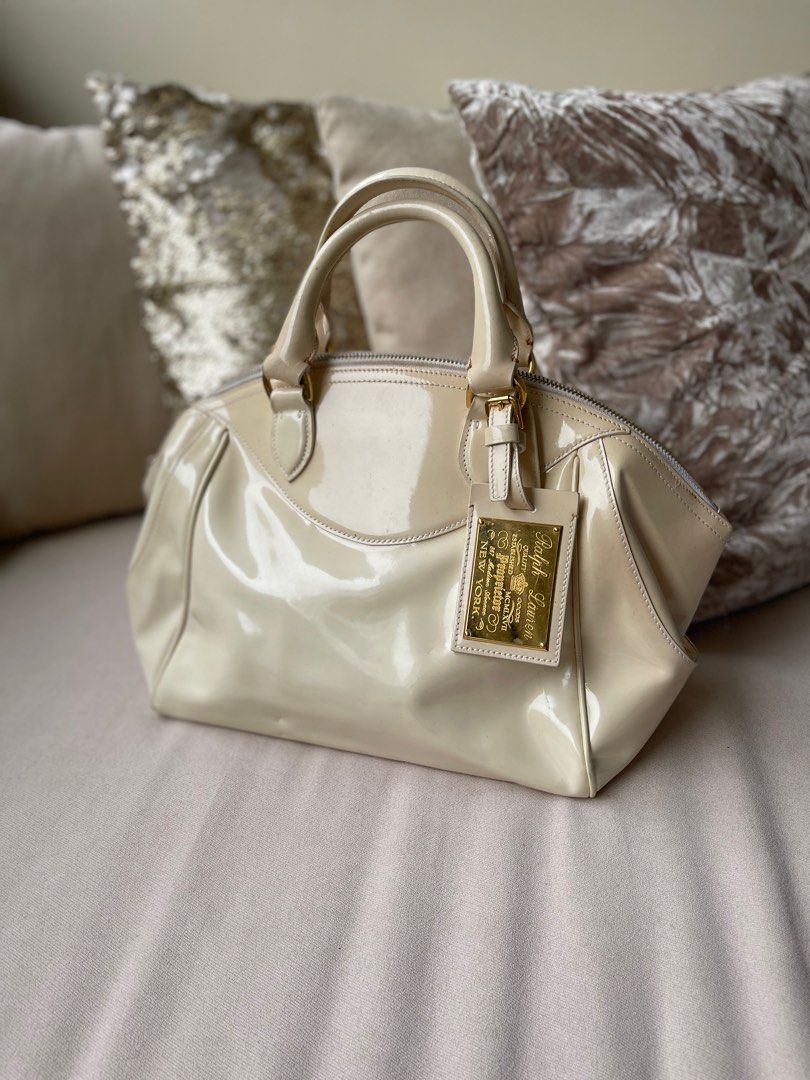 Ralph Lauren white patent leather bag
