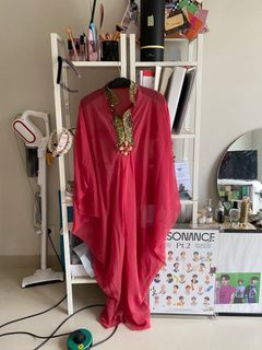 Red Pink Kaftan Dress Outer