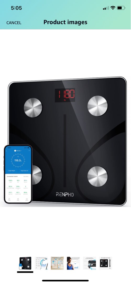 RENPHO Body Fat Scale Smart BMI Scale Digital Bathroom Wireless Weight