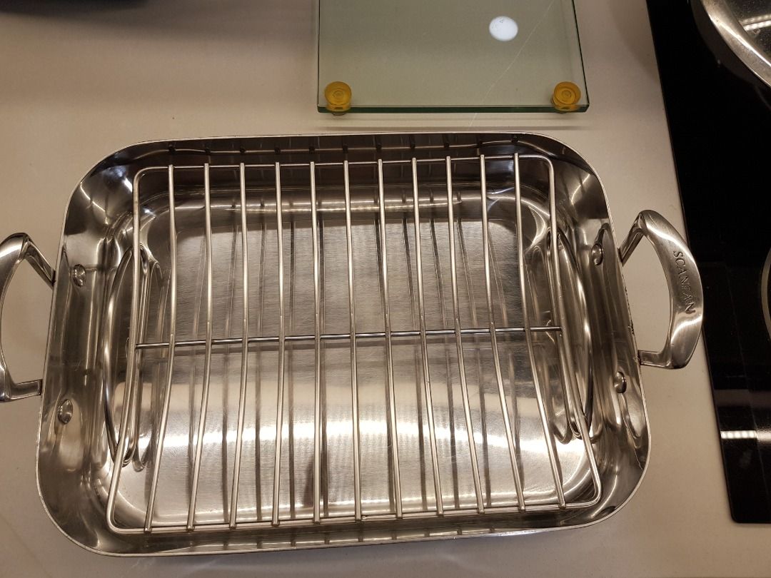 SCANPAN Fusion 5 stainless steel n35x26cm Roasting Pan plus roasting