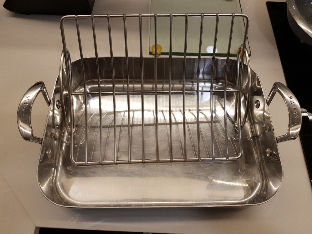 SCANPAN Fusion 5 stainless steel n35x26cm Roasting Pan plus roasting