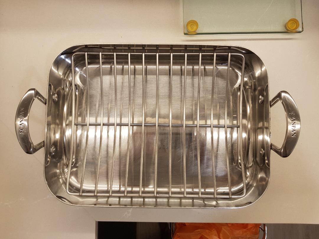 SCANPAN Fusion 5 stainless steel n35x26cm Roasting Pan plus roasting