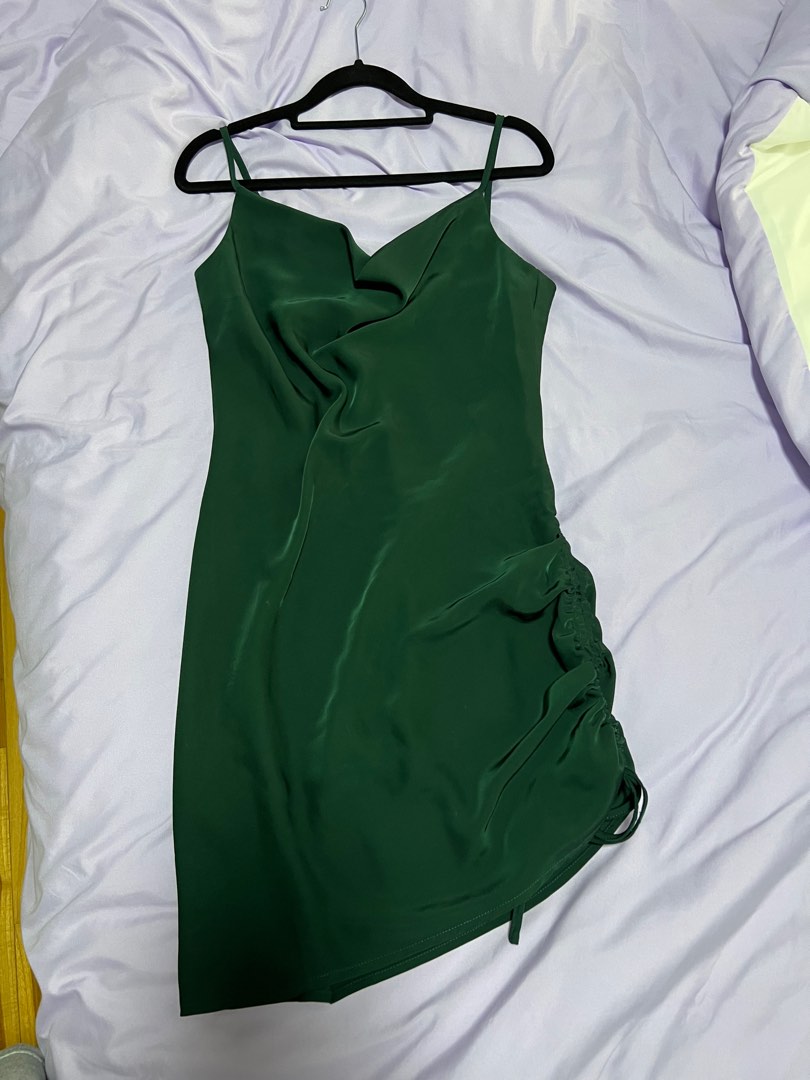 Forest Finesse Solid Green Sheath Dress
