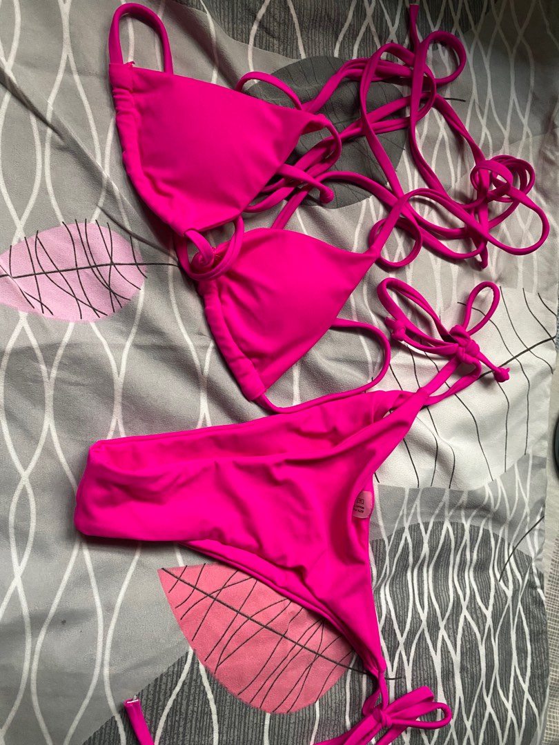 SHEIN Light Pink Bikini Two Piece, Women's Fashion, Swimwear, Bikinis