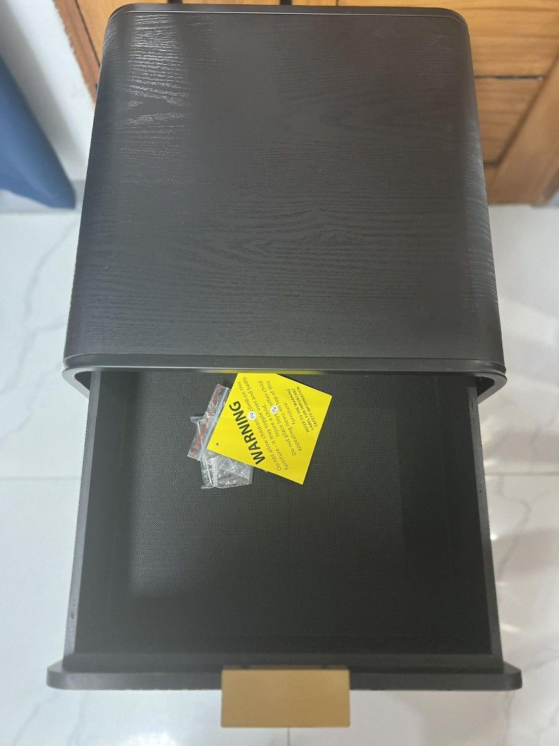 Black Side Table, Bed side table Sohl with brass handle, Furniture ...