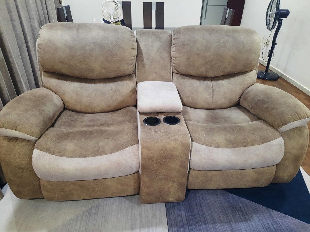 Sofa with electronic recliner, Furniture & Home Living, Furniture