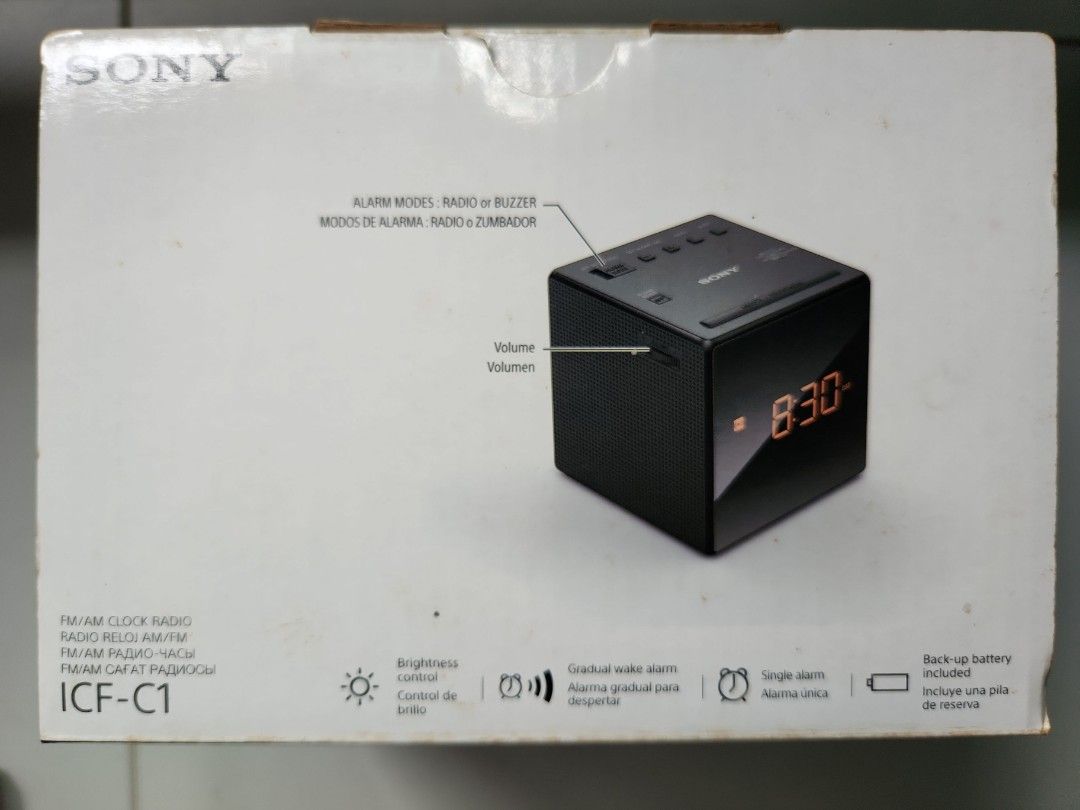 Sony FM/AM clock radio ICFC1, Furniture & Home Living, Home Decor