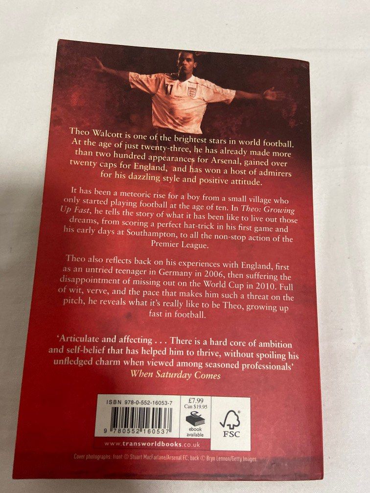 ARSENAL THEO WALCOTT GROWING UP FAST, Hobbies & Toys, Books & Magazines