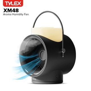 TYLEX XM48 Portable Aroma Humidity Fan 350mL Dual Misting Aromatherapy 3 Wind Speed with Night Light 4000mAh for Home Room Office