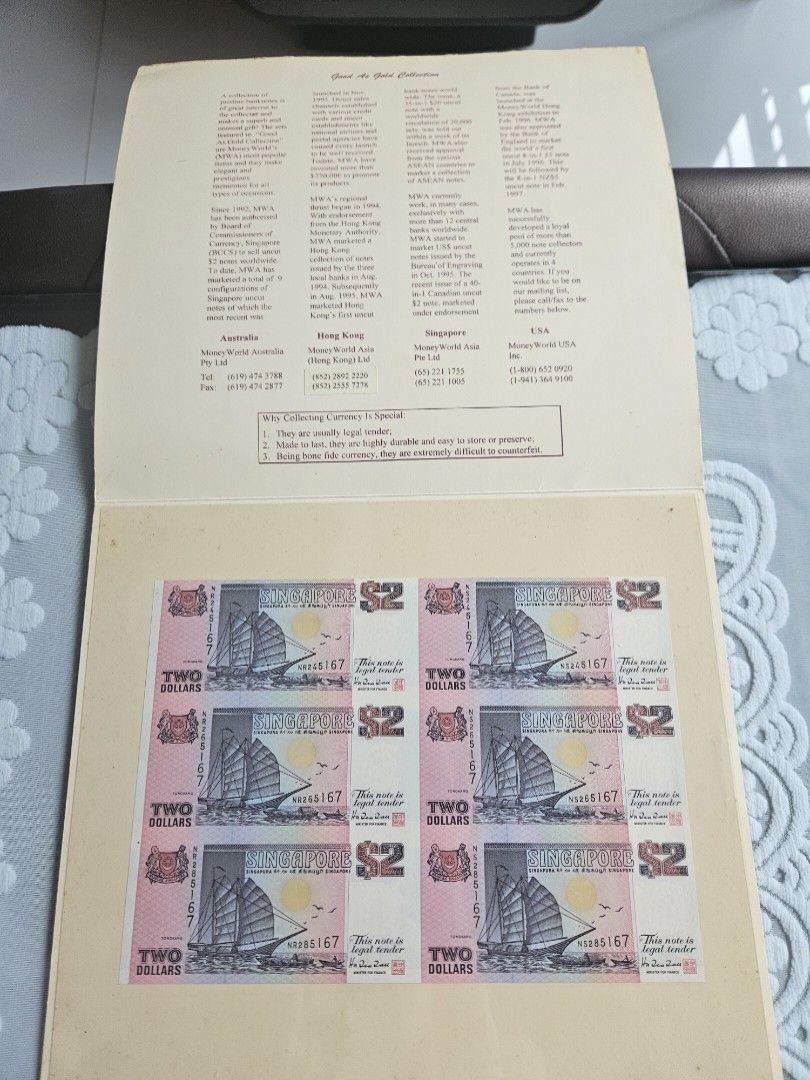 Sgd2 Note Uncut SGD $2, Hobbies & Toys, Memorabilia & Collectibles, Currency on ...