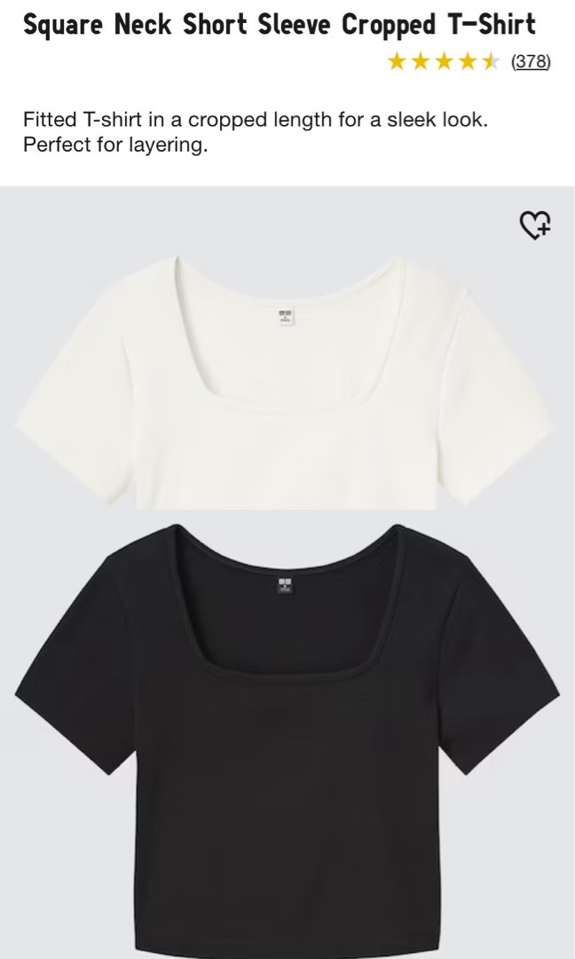 Square Neck Short Sleeve Cropped T-Shirt