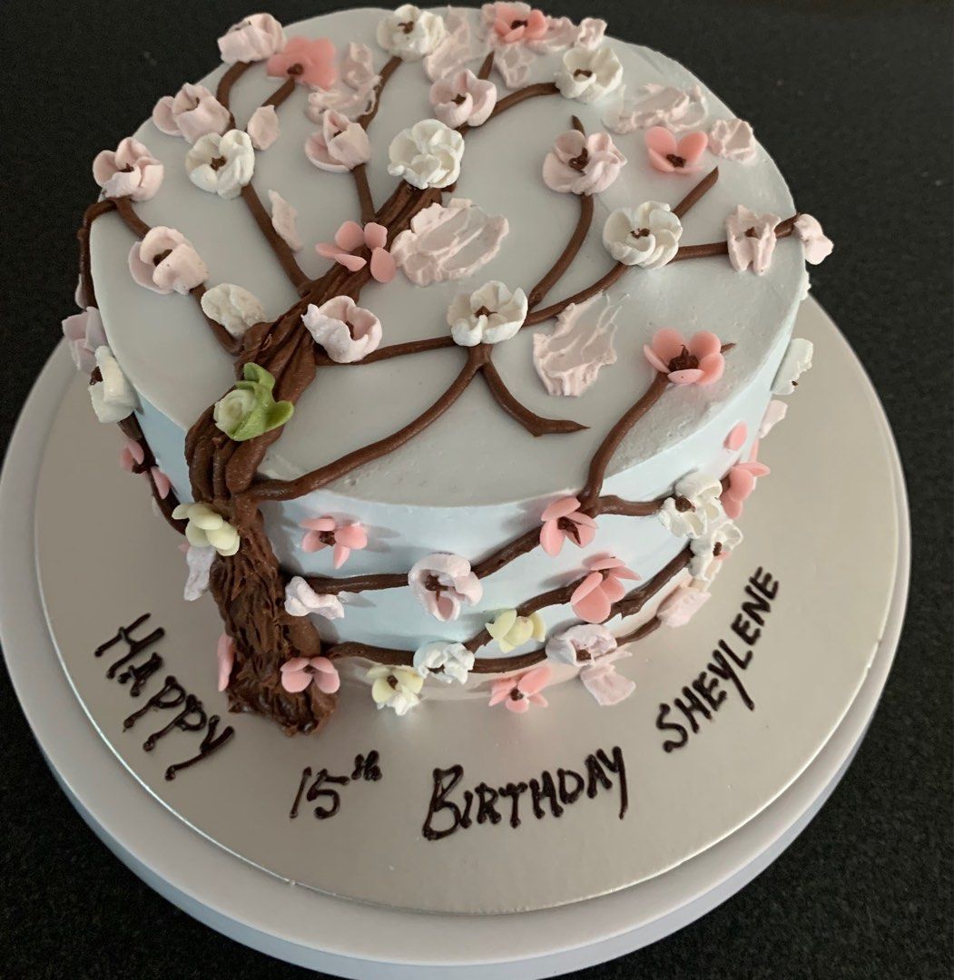 Vanilla Cake,Customized Cakes,Customised Cakes,Birthday Cakes,Homemade Cakes,Fresh  Cream Cake,Cherry Blossom Cake,Natural Color Cake, Food & Drinks, Homemade  Bakes On Carousell