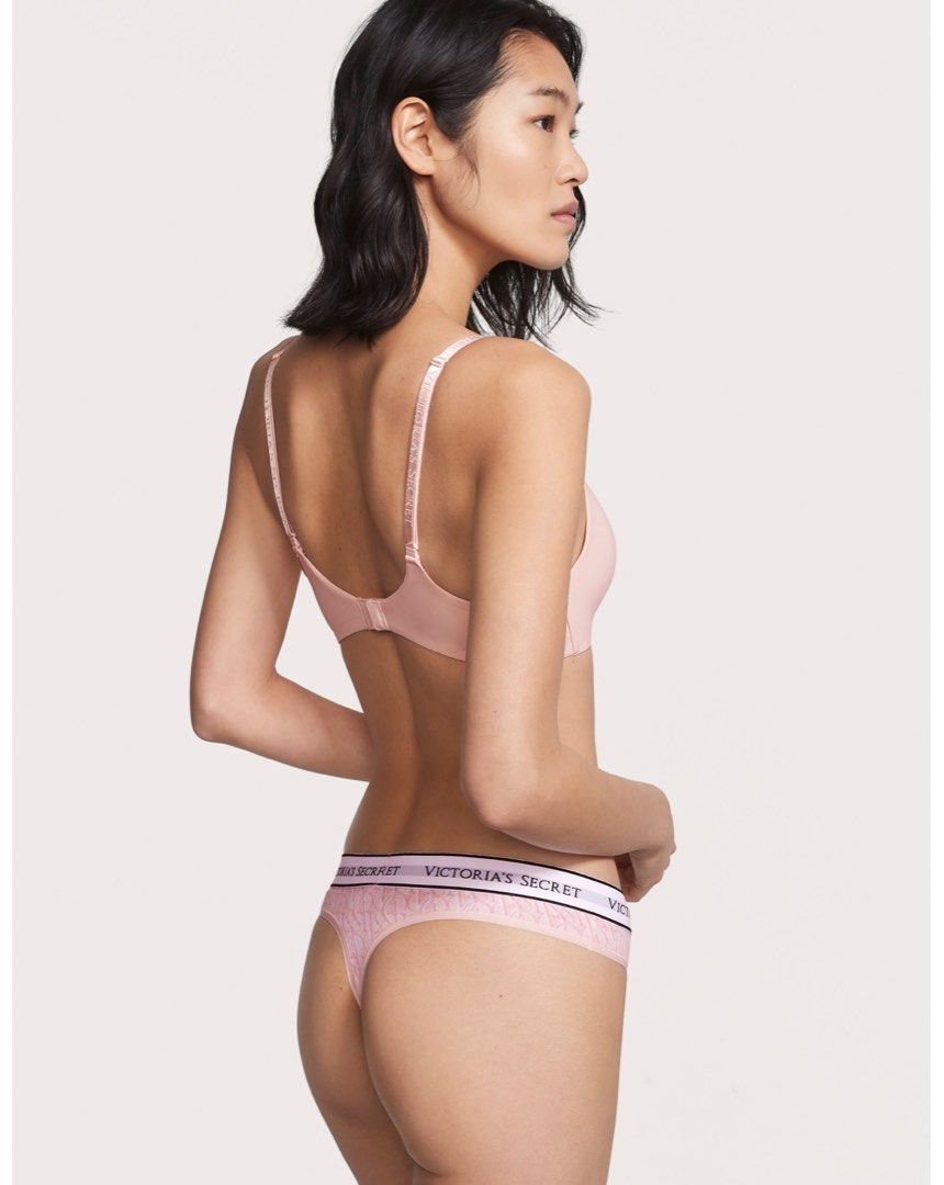Victoria's Secret Logo Cotton Thong Panty, Women's Fashion, New