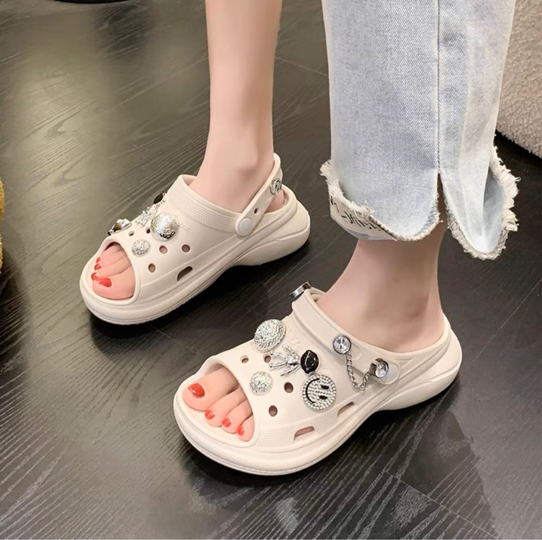 White bling sandals outlet
