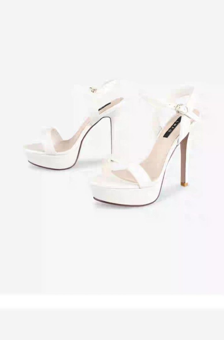 White cheap evening heels