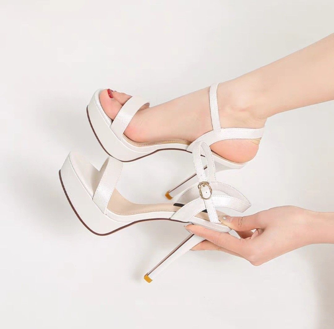 White top evening heels