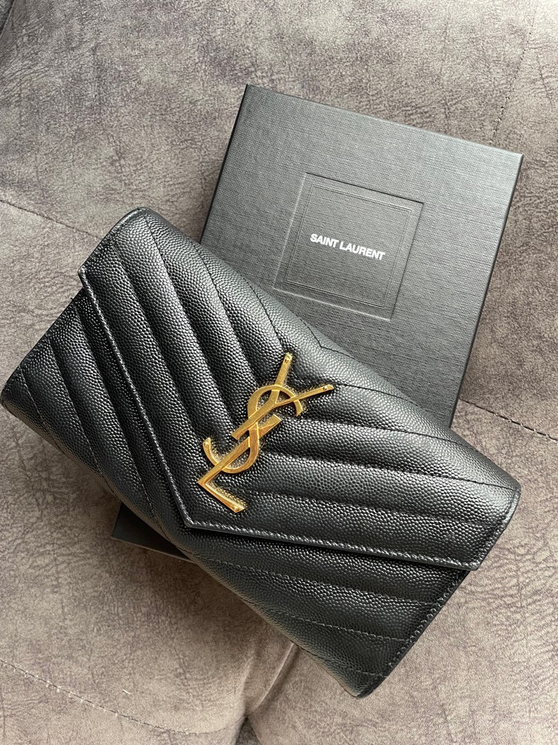Ysl large outlet flap wallet