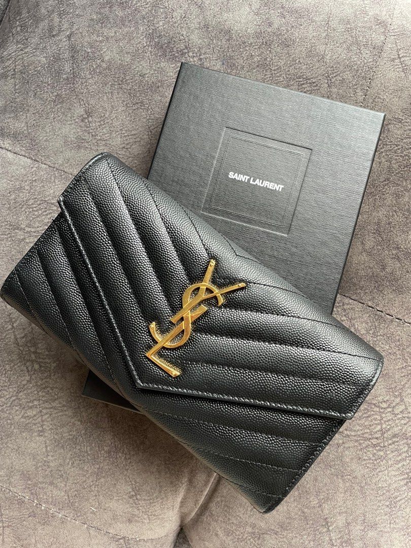 Ysl monogram best sale large flap wallet