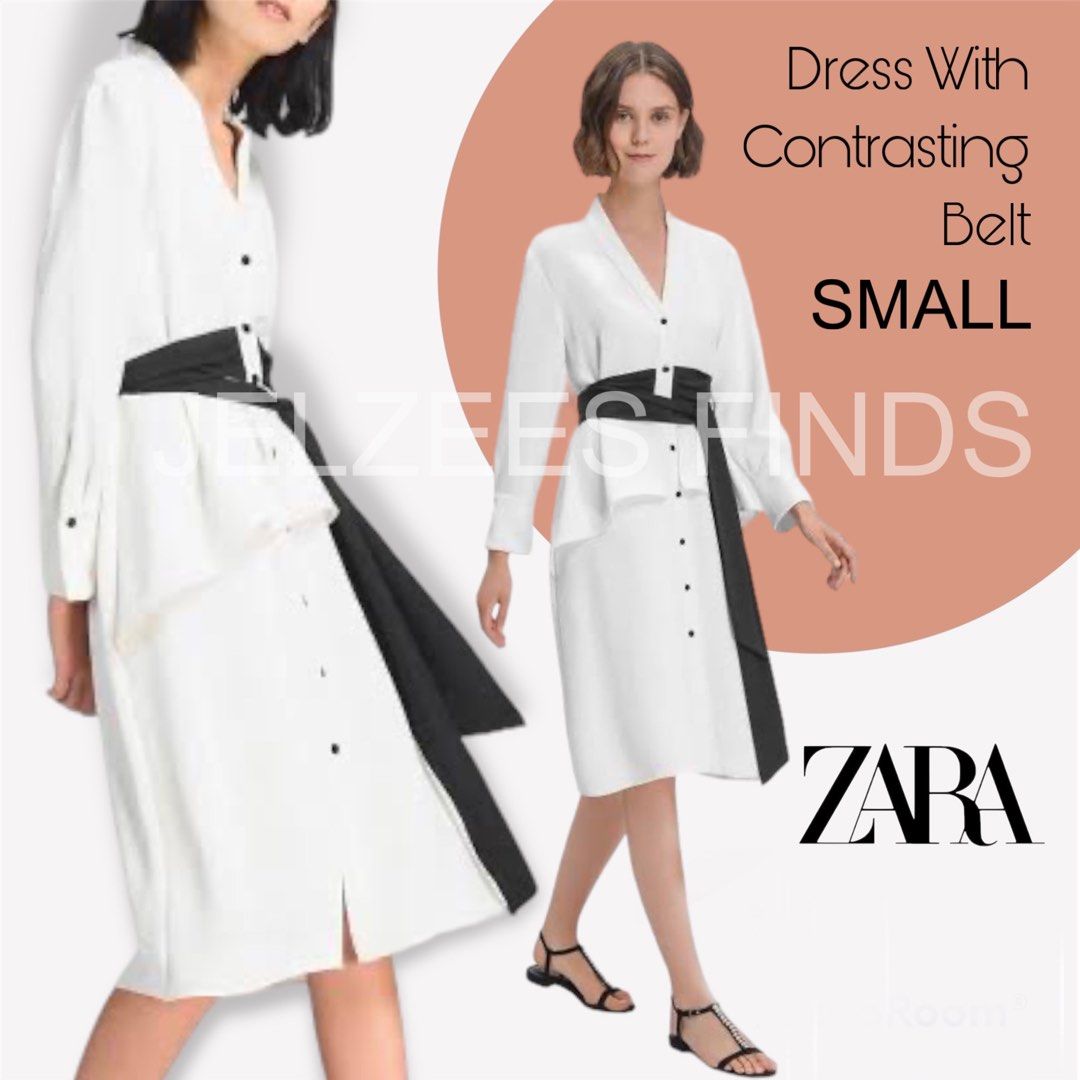 Zara dress with contrasting belt store