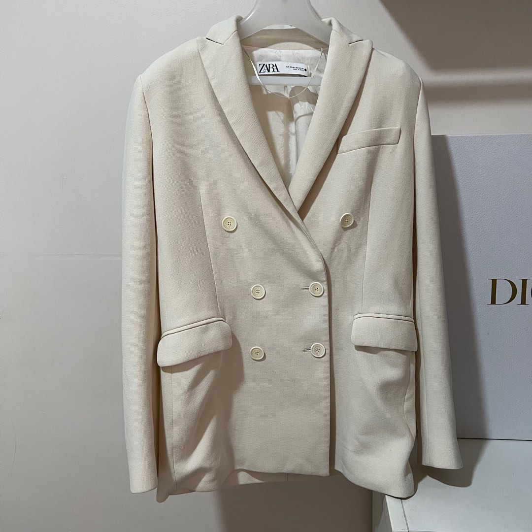 zara off white blazer