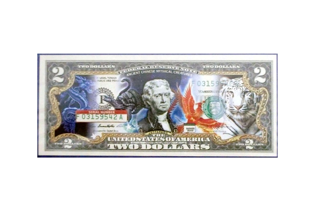 [FS-13] Colourised (Real!) US$ 2 Note – Ancient Chinese Mythical ...