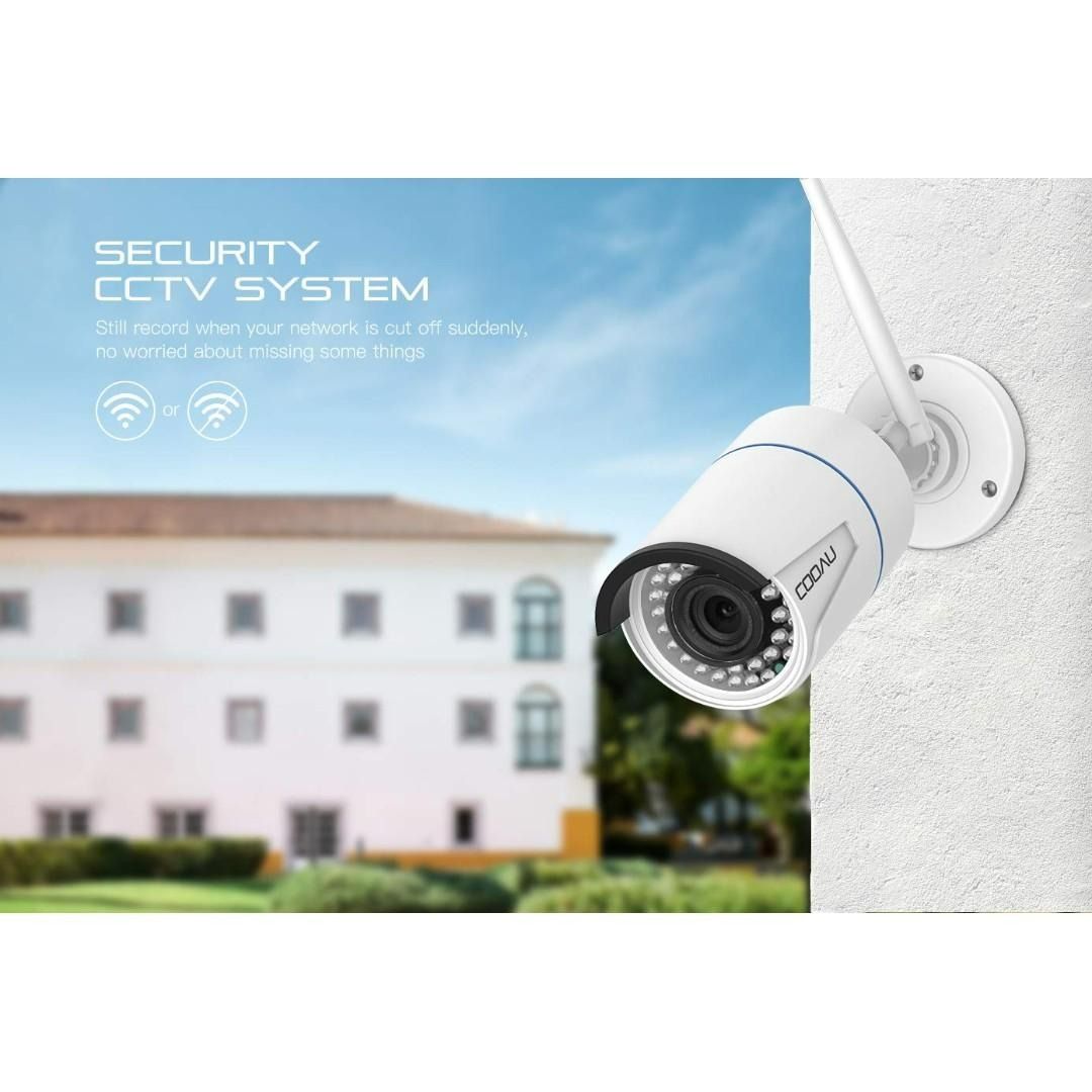 2746) COOAU WIFI SECURITY OUTDOOR IP CAMERA WIRELESS SURVEILLANCE