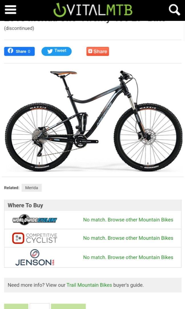 Merida one best sale twenty 7.400 2018