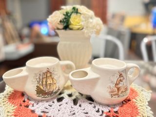 2 pcs  Vintage Wade Shaving Scuttle Mugs