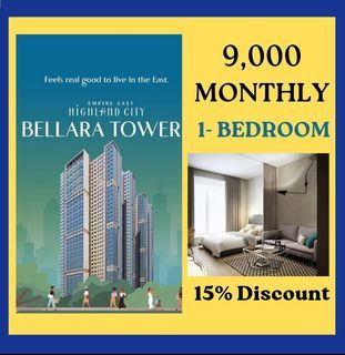 9K monthly, 1Bedroom Pasig condo for sale/Pre-selling. Empire East Highland City nr. Araneta Cubao, Sm Marikina, LRT,Ortigas,Eastwood