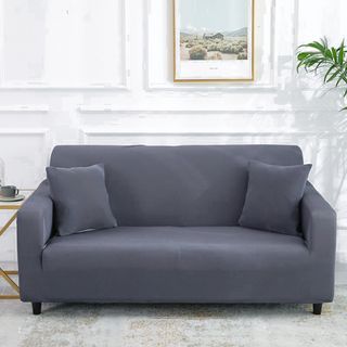 【全新】防蟎抗皺吸濕雙人 沙發套 萬用 沙發床套 沙發罩 灰色