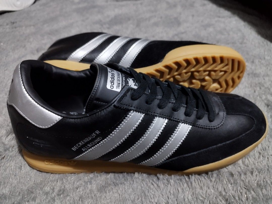 Adidas Beckenbauer Black Leather Trainers Clearance Mens Adidas