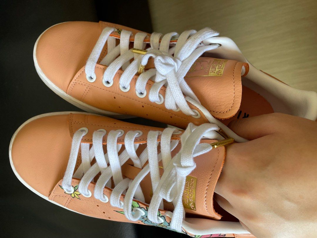 Adidas stan smith amber blush floral Women s Fashion Footwear