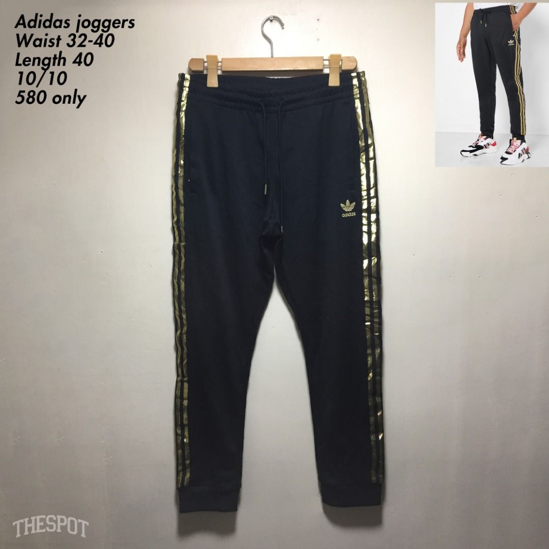 Adidas Superstar gold stripes jogger pants Men s Fashion Bottoms