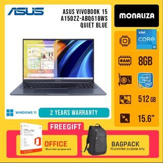 ASUS VIVOBOOK 15 A1502Z-ABQ618WS LAPTOP (I5-1235U 4.40GHZ,512GB SSD,8GB,INTEL,15.6'' FHD,W11) - BLUE