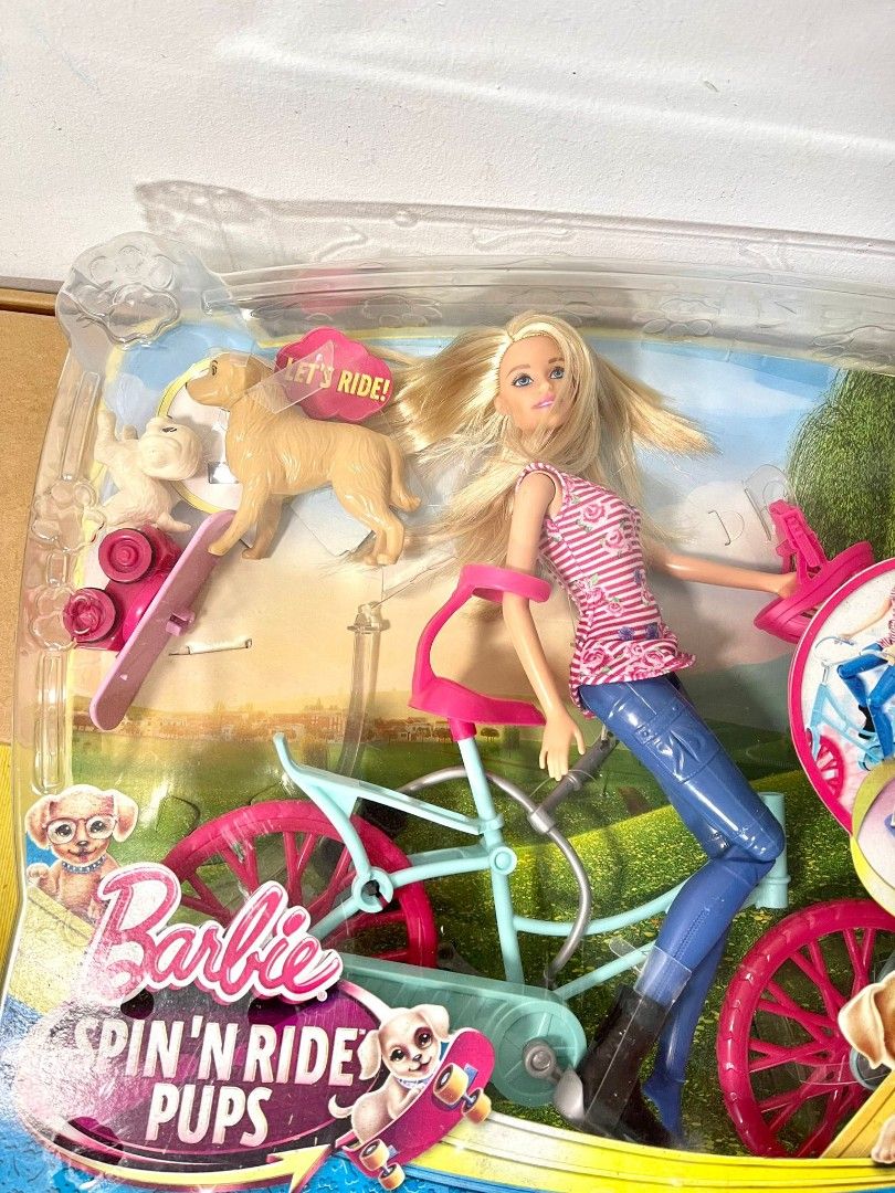 Barbie her sisters in the great puppy adventure spin n ride pups toy playset for kid girl bicycle bike