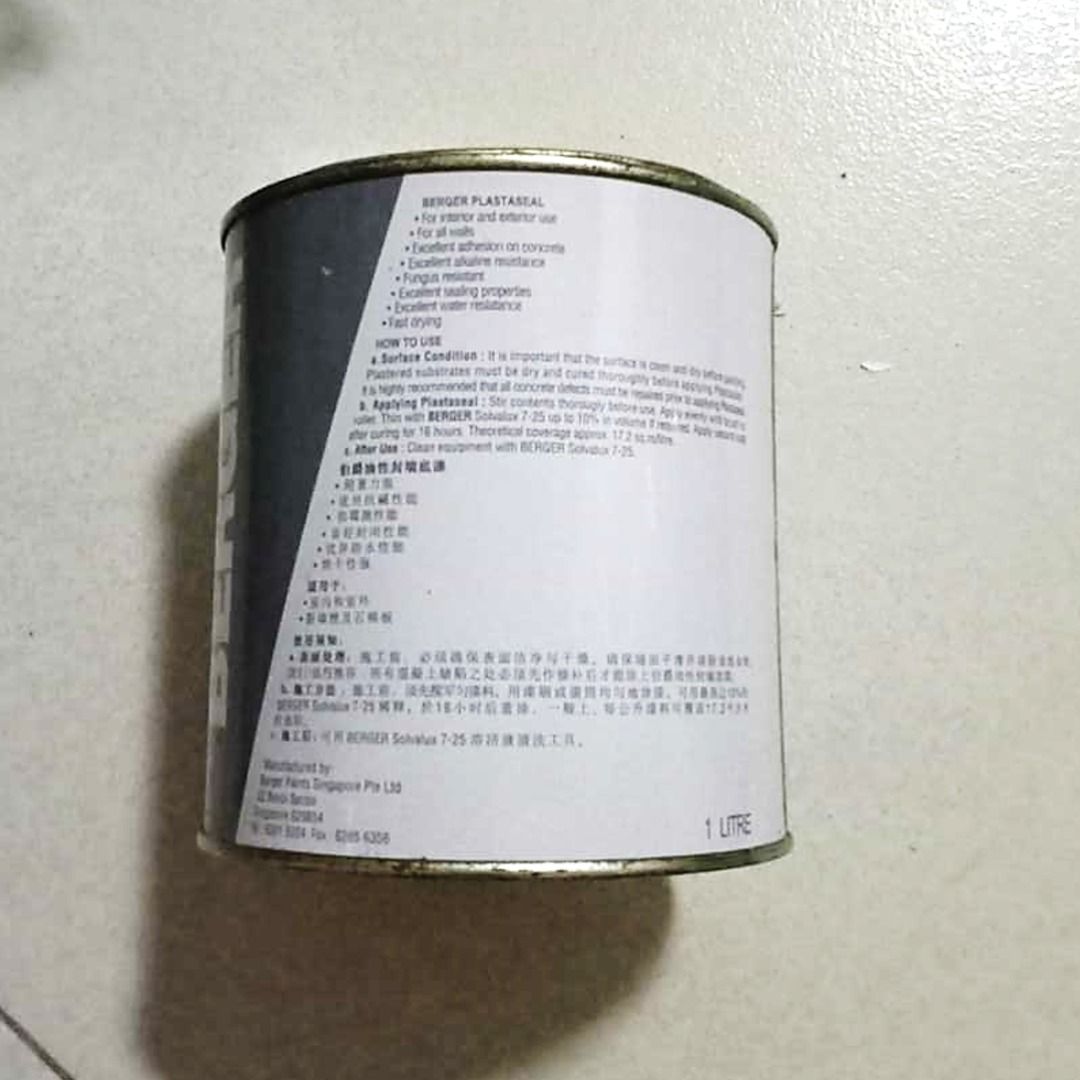 Berger Plastaseal (Sealant) 1L Oil base Wall Sealer for Interior Wall