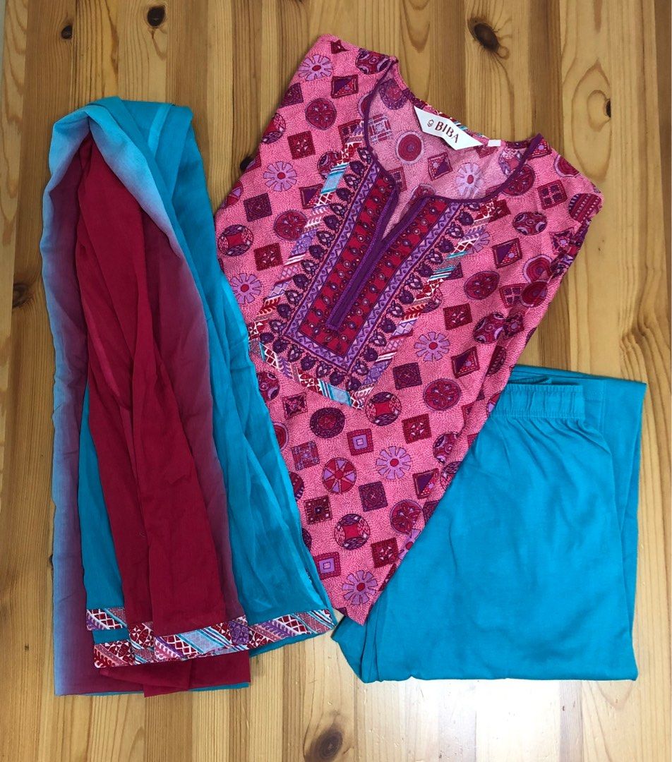 BIBA Women's synthetic straight Peach Color Salwar Suit Set - Saree  Petticoat