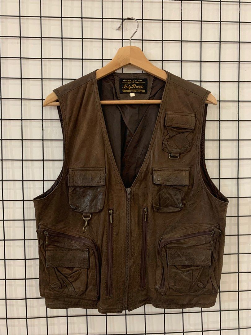 Leather on sale cargo vest
