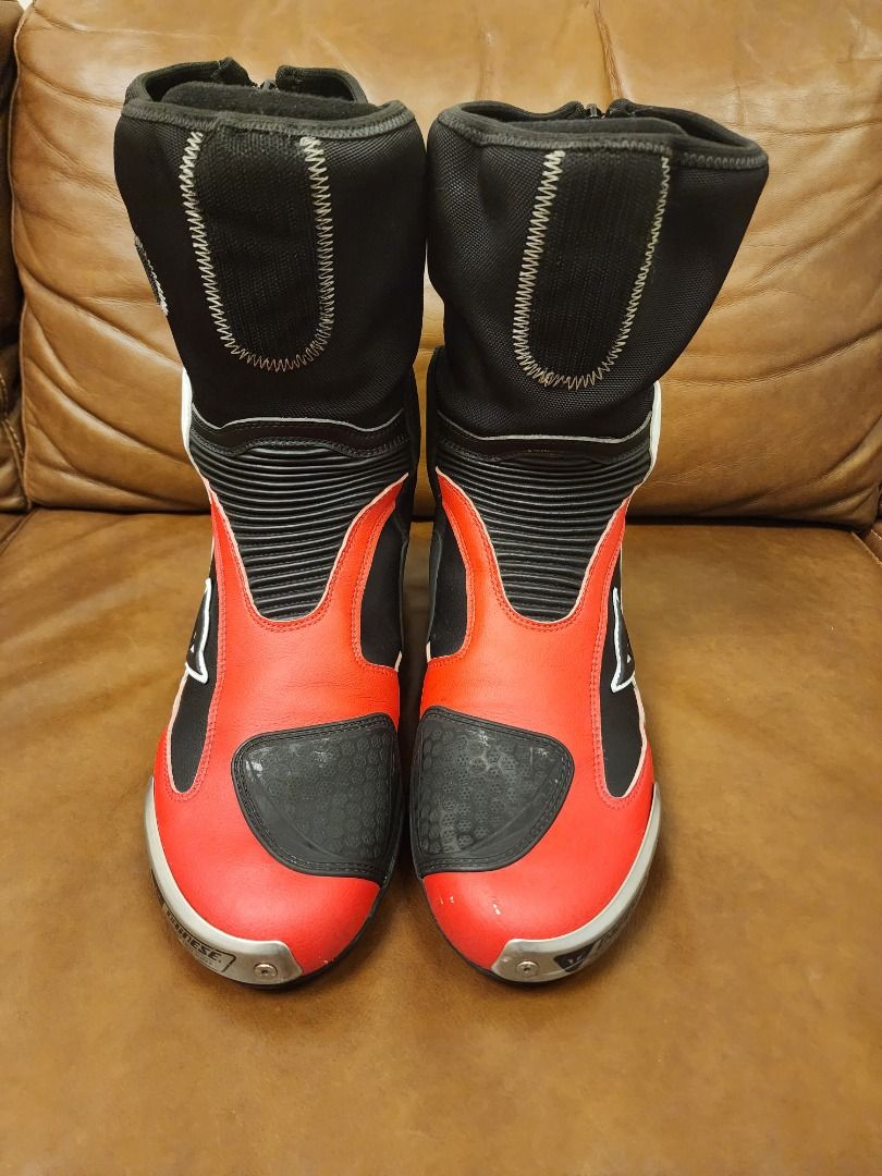 Dainese AXIAL PRO IN Motorcyle Leather Track Boots Red White Black 