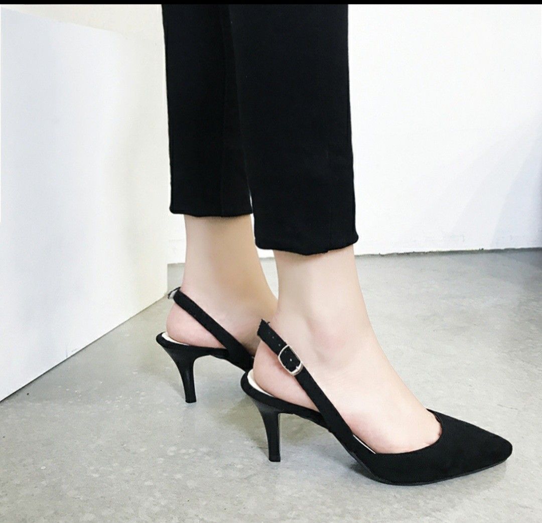 Heels black colour clearance