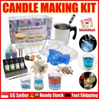 ASH & HARRY (US Based Company Premium Soy Candle Making Kit - Full Set -  Big Glass Jars & Tins Soy Wax for Candle Making - DIY Starter Candles  Making Kits for