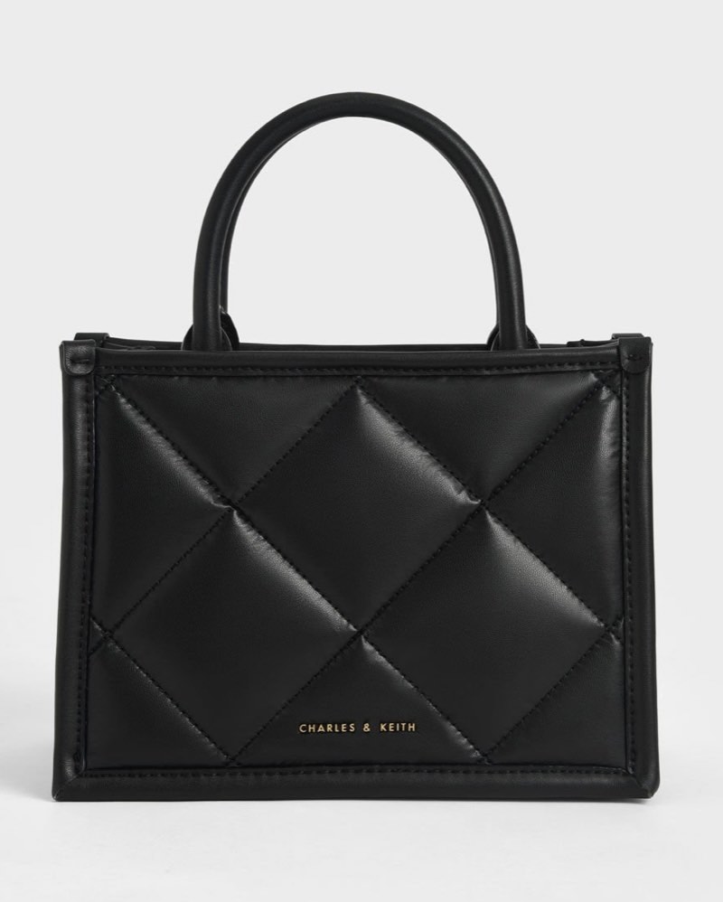 Celia Quilted Tote Bag ( Black ), Women's Fashion, Bags & Wallets, Tote ...