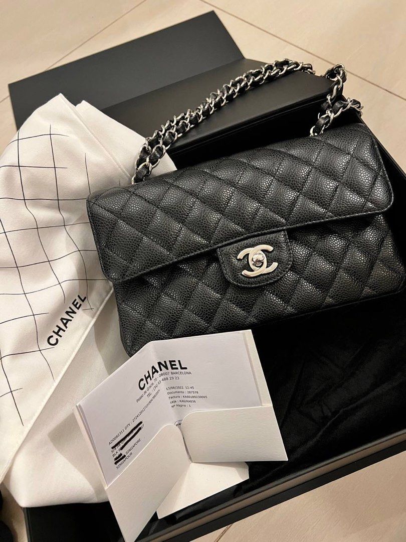Chanel Small Classic Flap Black Caviar with Silver Hardware