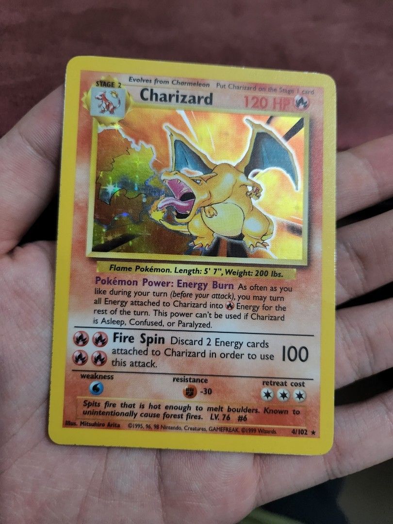 Charizard base set pokemon card, Hobbies & Toys, Toys & Games on Carousell
