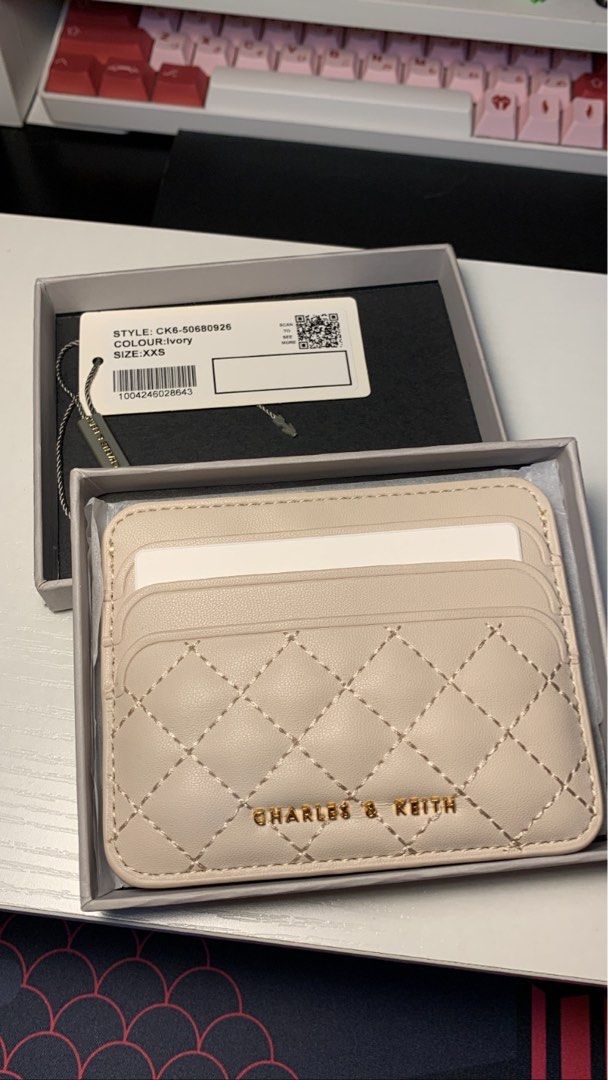 Charles & Keith Women's Cleo Quilted Card Holder