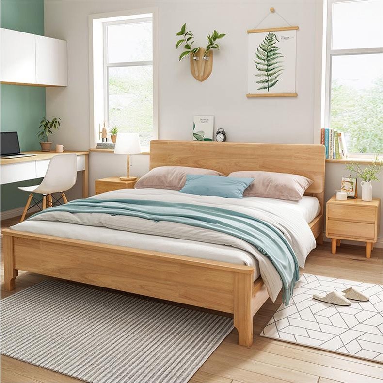 Check Out Solid Wood Bed Frame/High Durability/Edge Sealing Design/Headboard/Single  & Queen King Size/ Muji Style/Modern/床架 At 30% Off! Rm499.00 - Rm759.00  Only., Furniture & Home Living, Furniture, Bed Frames & Mattresses On